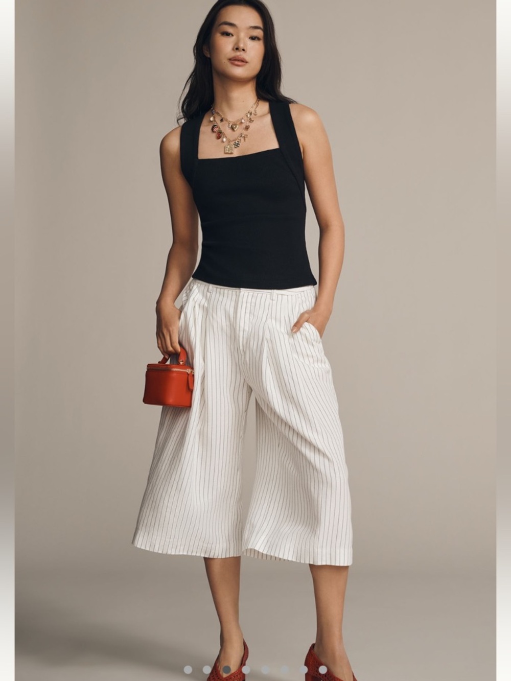 Anthropologie Square-Neck Halter Tank Black Sz Medium NWt - Picture 3 of 16